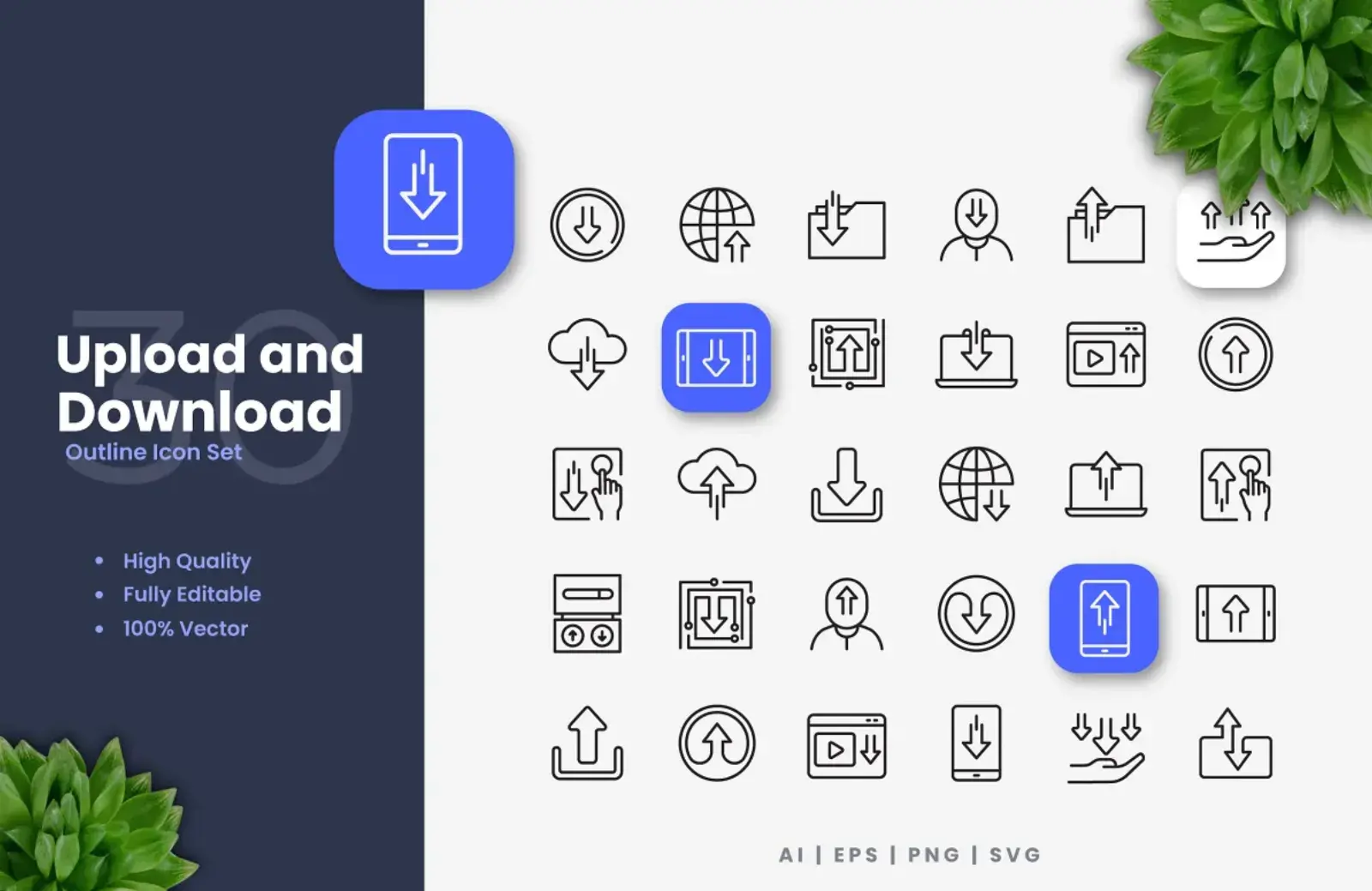 Upload and Download Icons