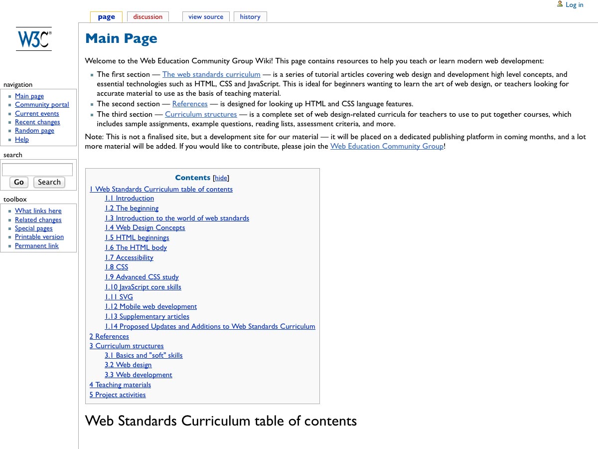 Web Standards Curriculum