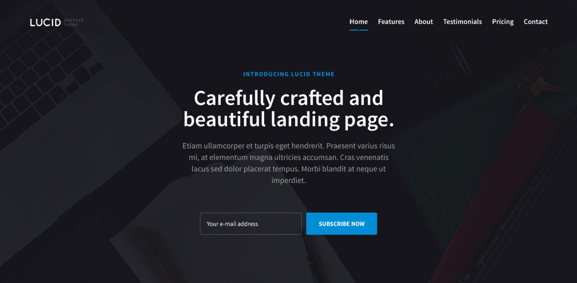 Free download: Lucid one page PSD template