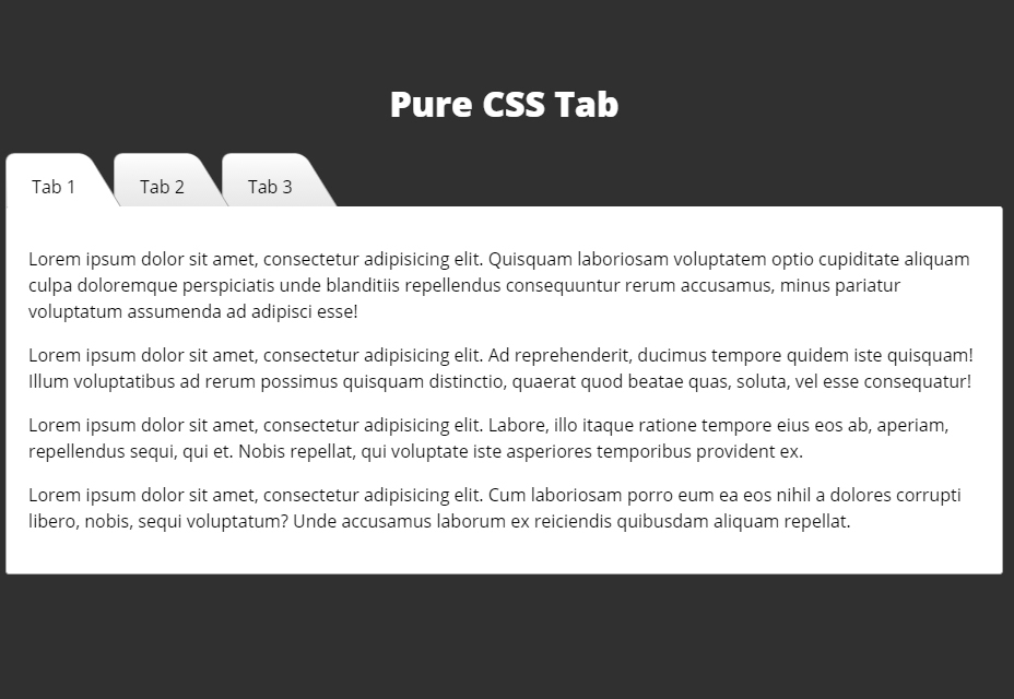 Pure CSS3 Tabs