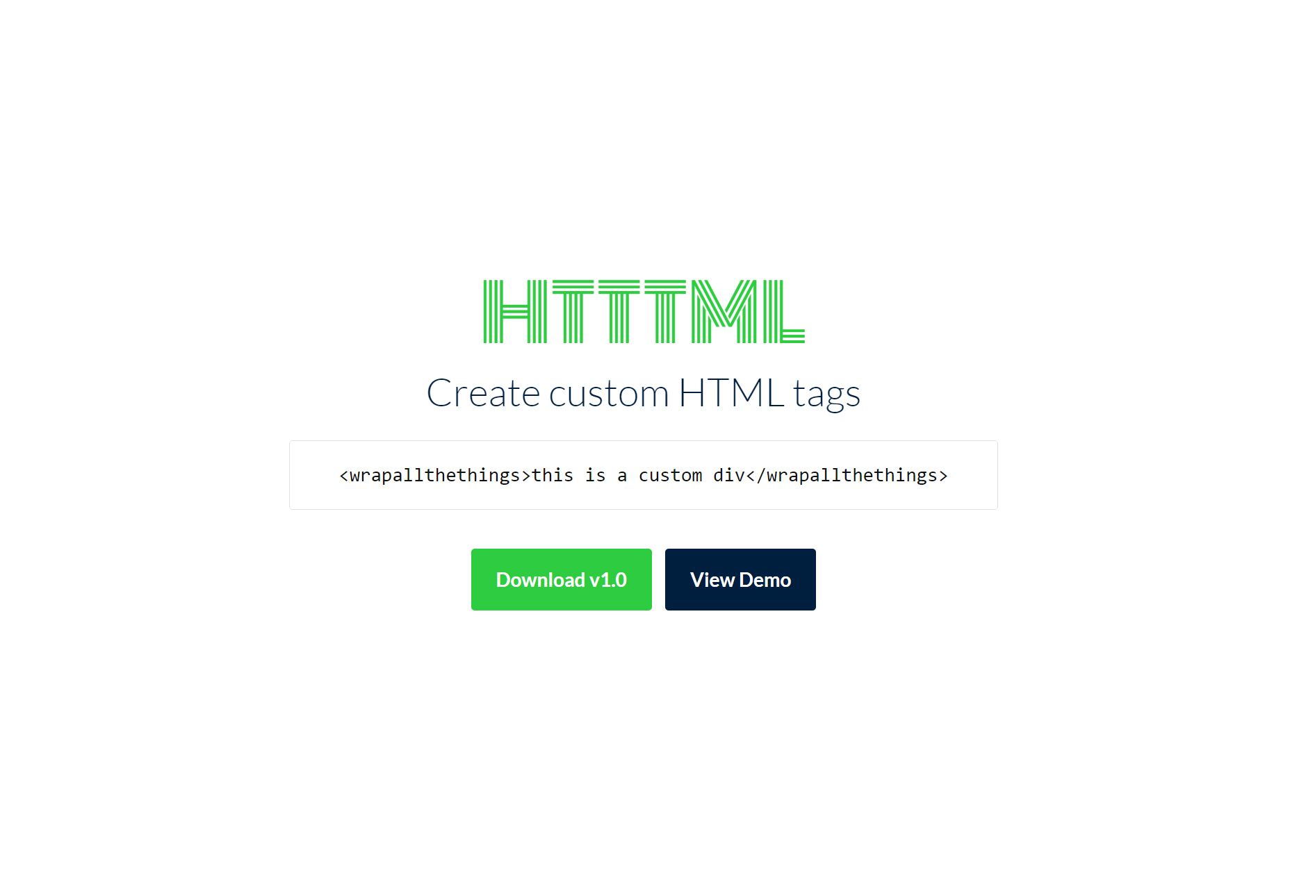 HTTTML: Custom HTML Tags JavaScript Library