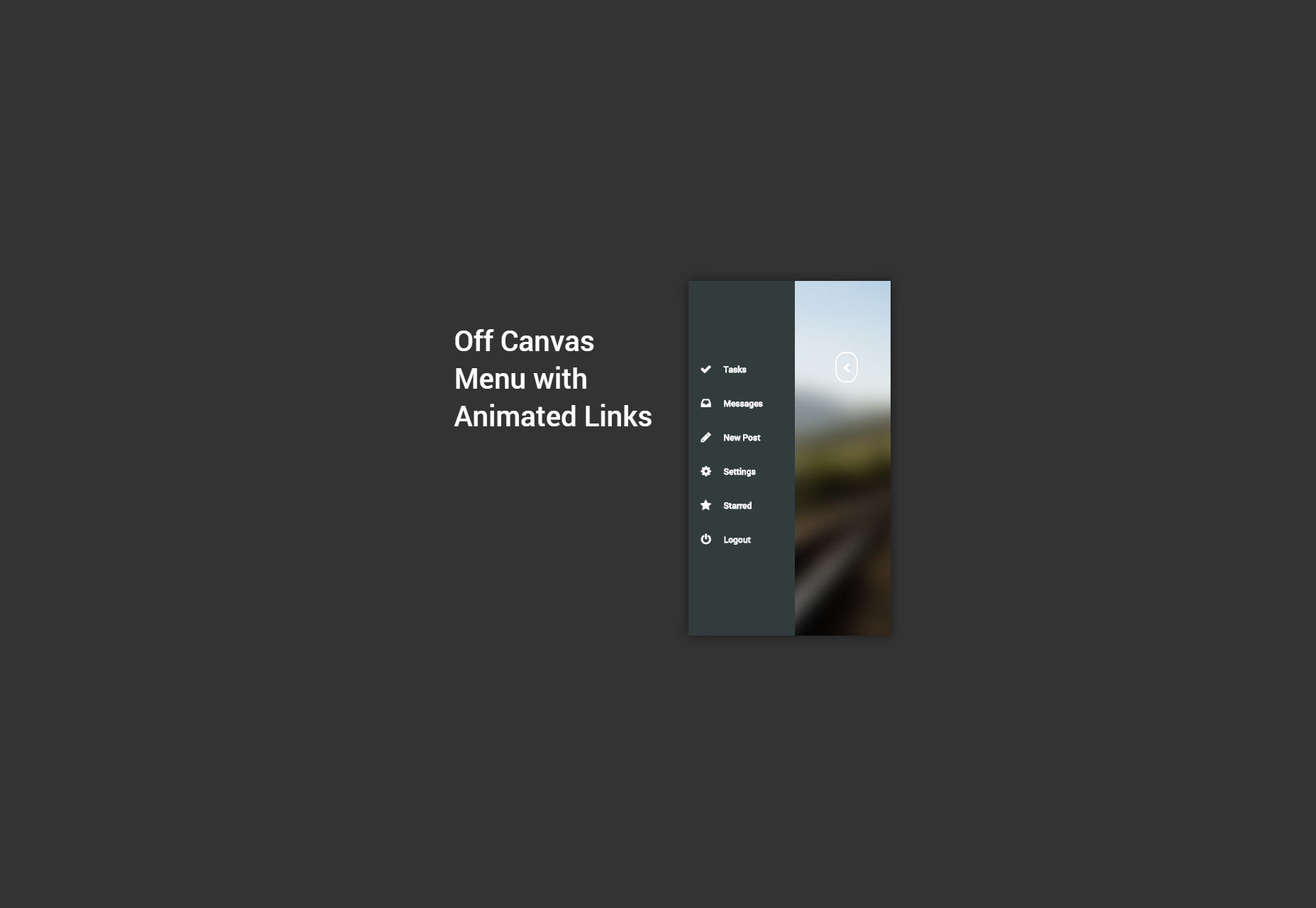 Off Canvas Menu with Animated Links