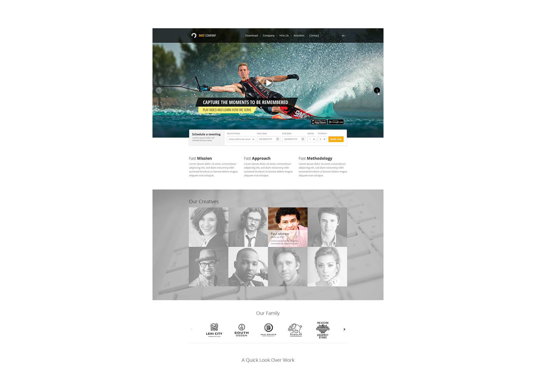 One Page PSD Website Template