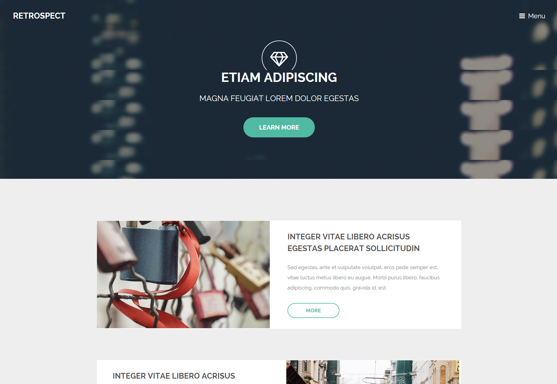 Retrospect: One Page HTML5 Template