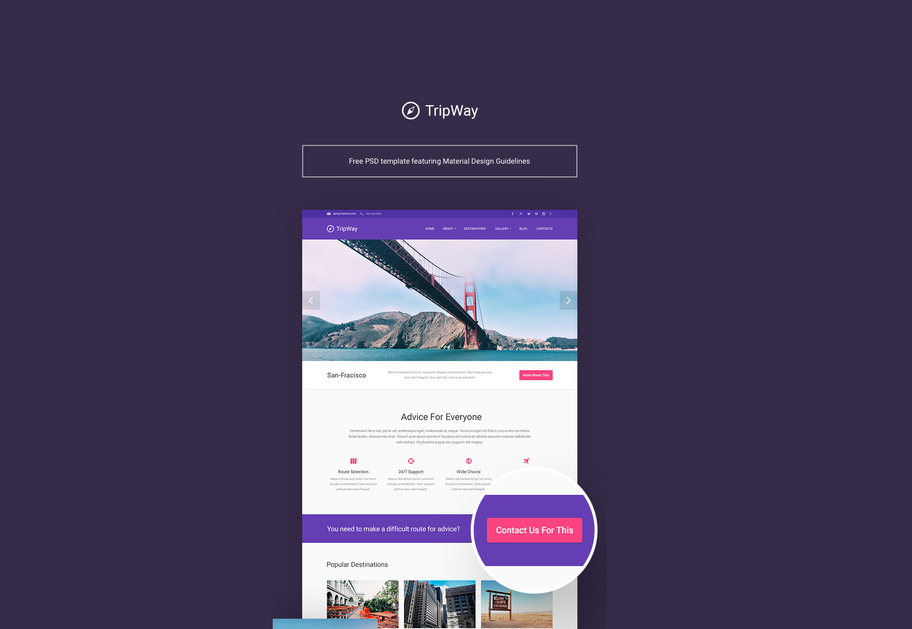 TripWay: Travel and Adventure PSD Template