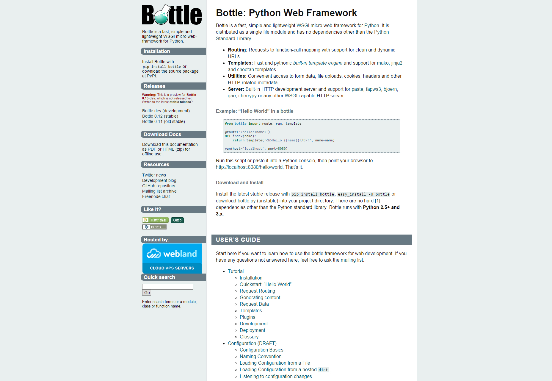 Bottle: Python Micro Web Framework