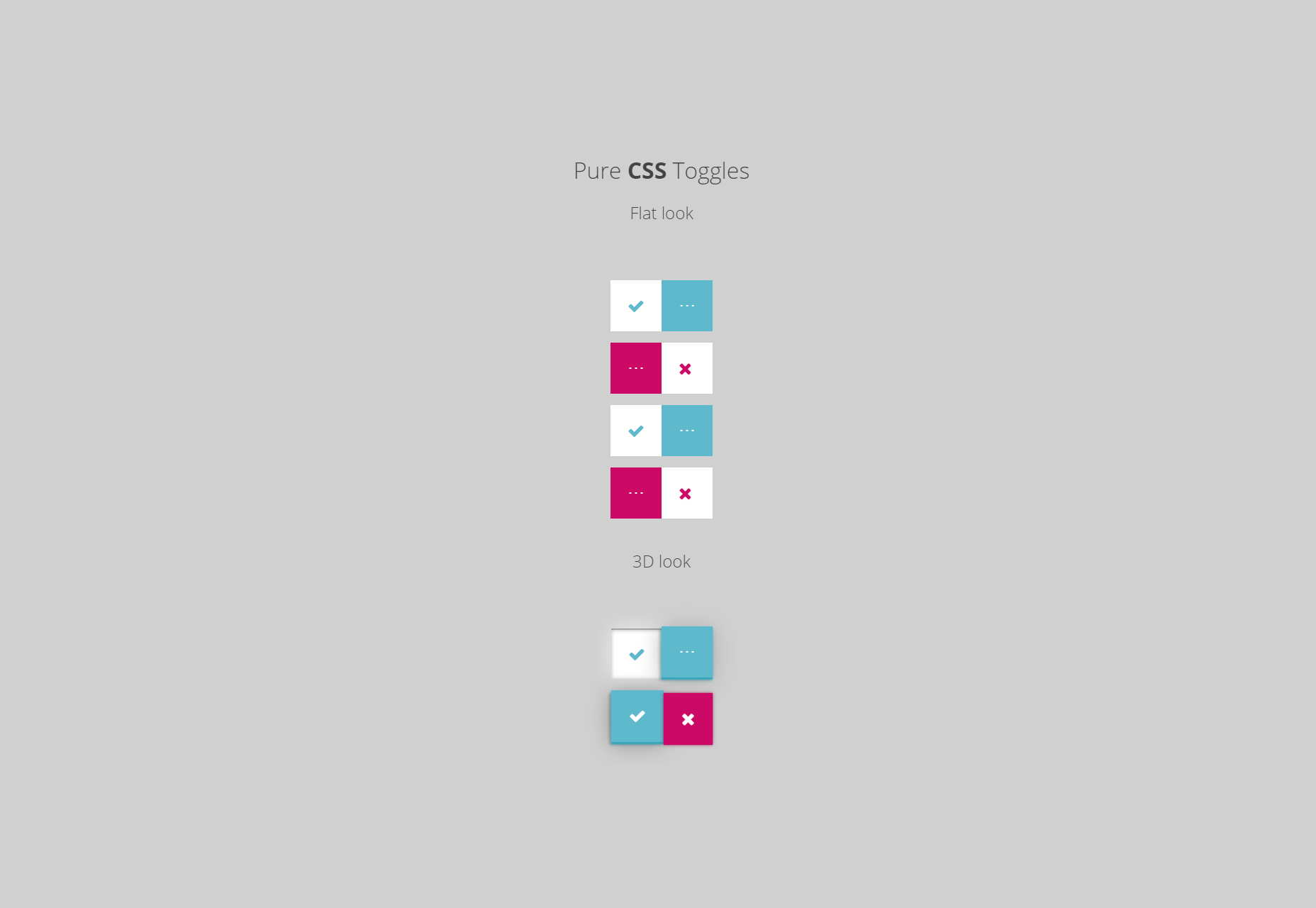 Pure CSS Animated Toggles Snippet