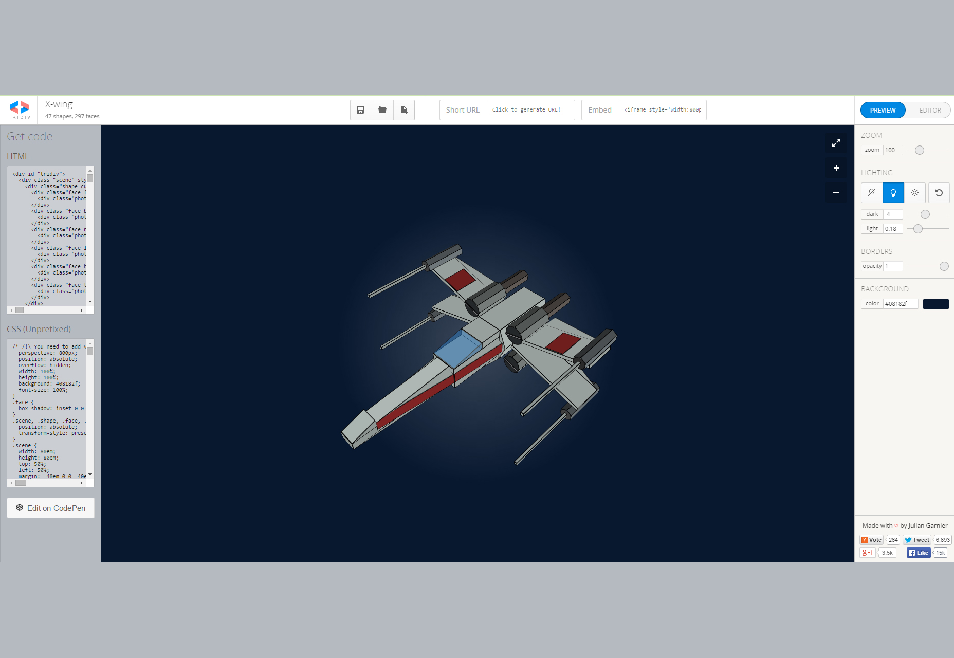 Tridiv: Online CSS 3D Shapes Editor