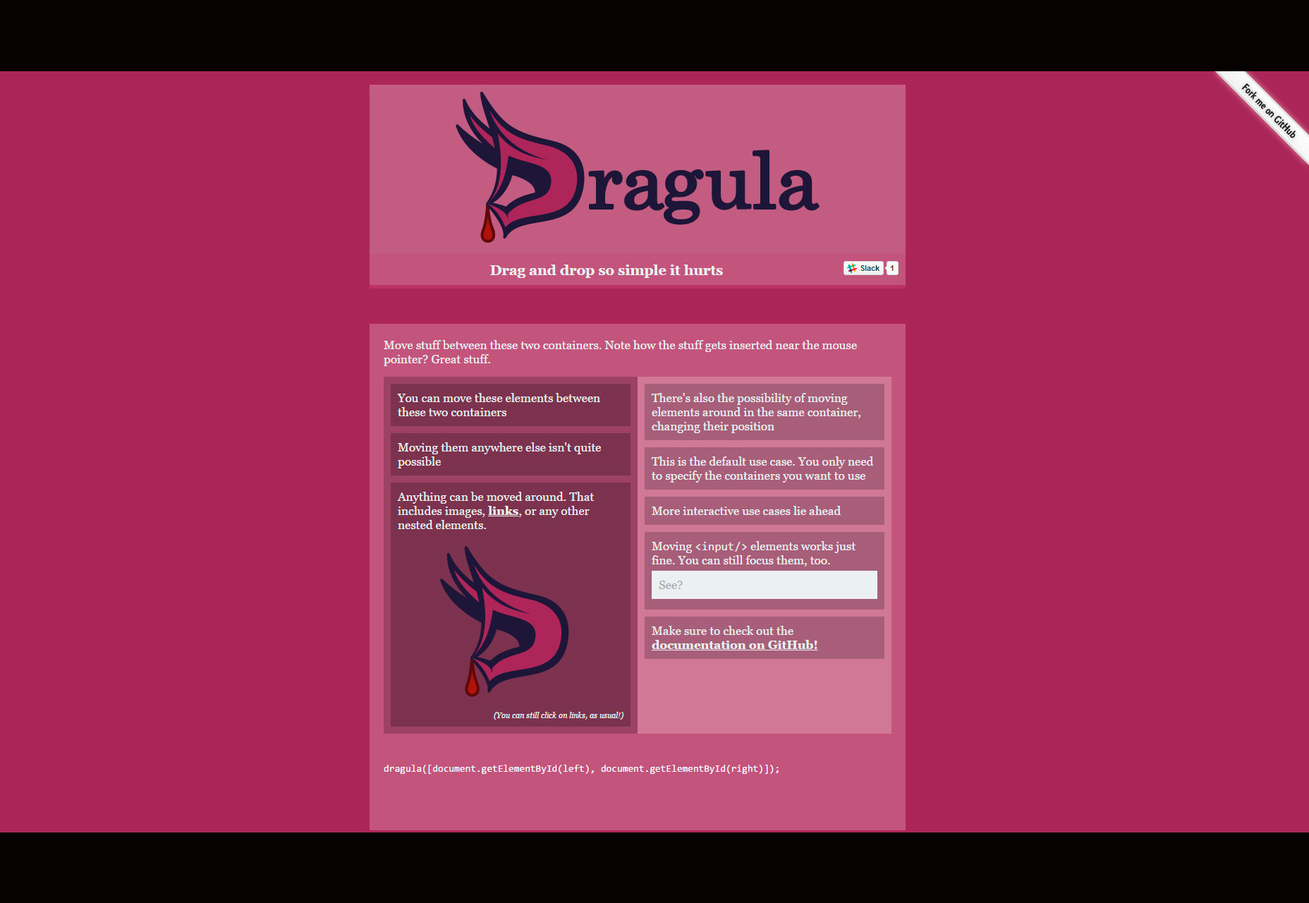 Dragula: Simple Drag-and-drop Library