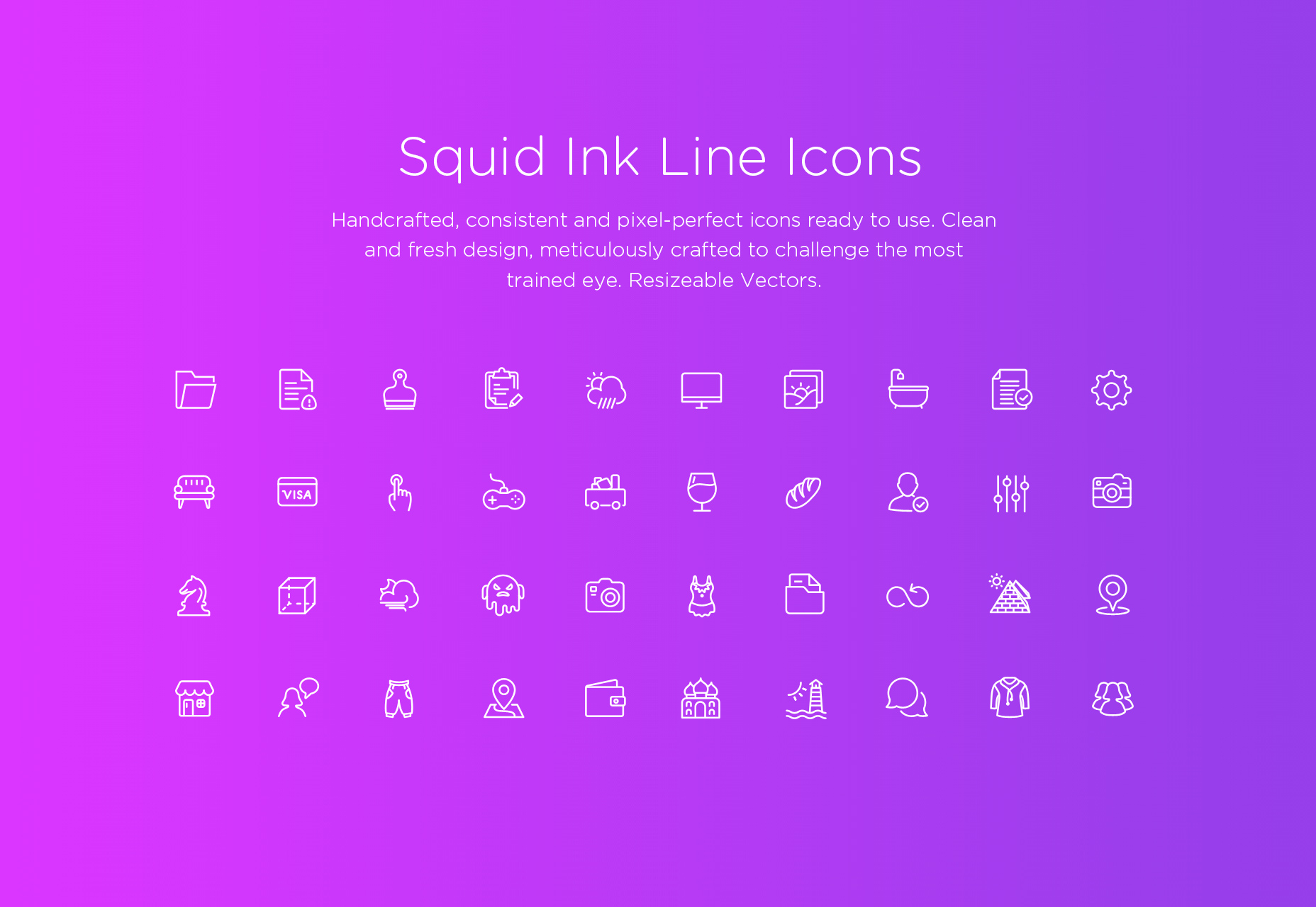 Squid Ink: Vector Line Icons Pack