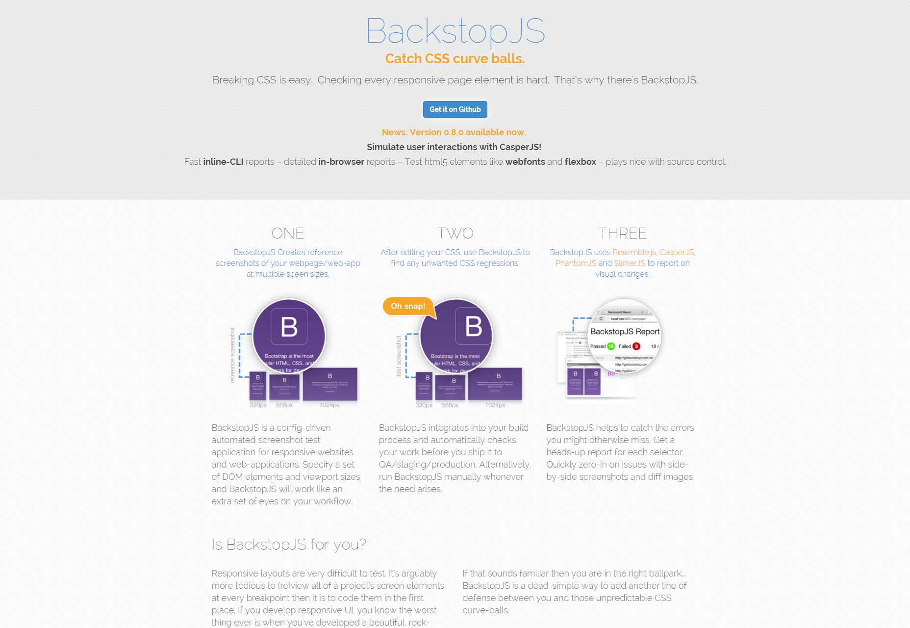 BackstopJS: Config-driven Screenshot Test Application