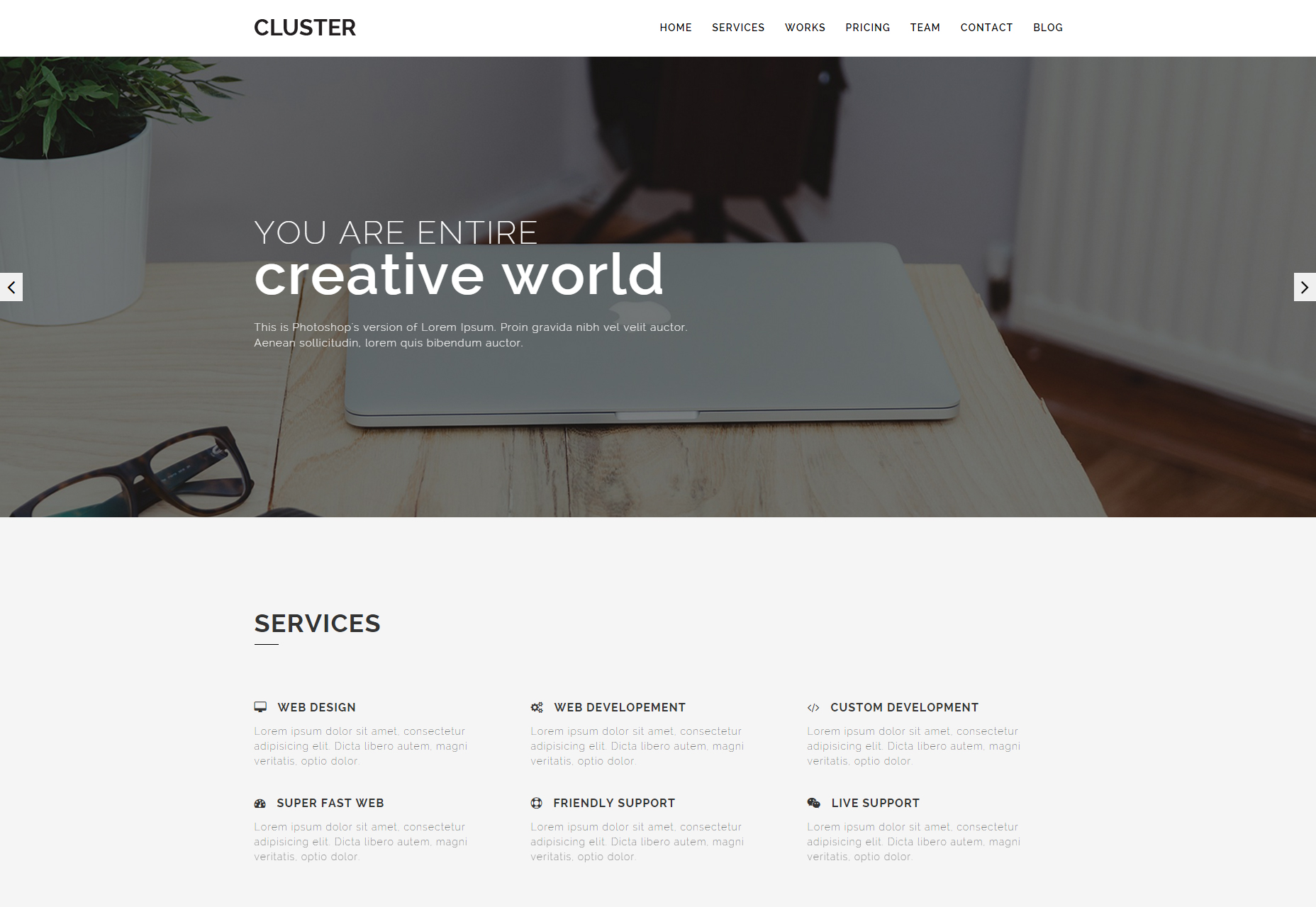 Cluster: Creative Portfolio Bootstrap Template