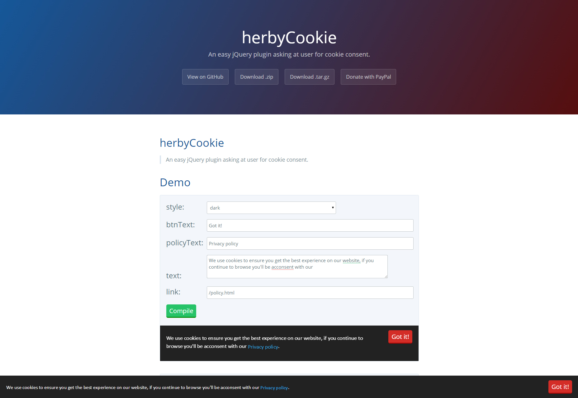 HerbyCookie: Consent Asking jQuery Plugin
