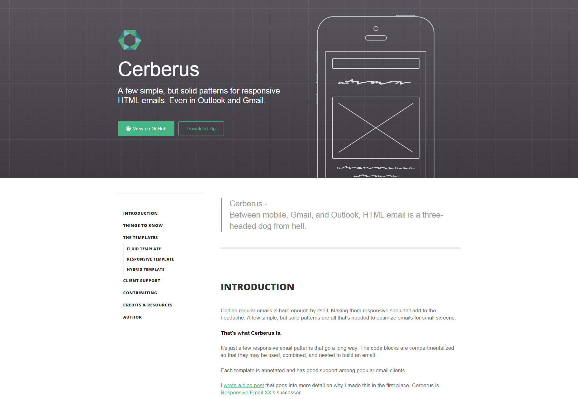 Cerberus: Patterns for Responsive HTML Email Templates