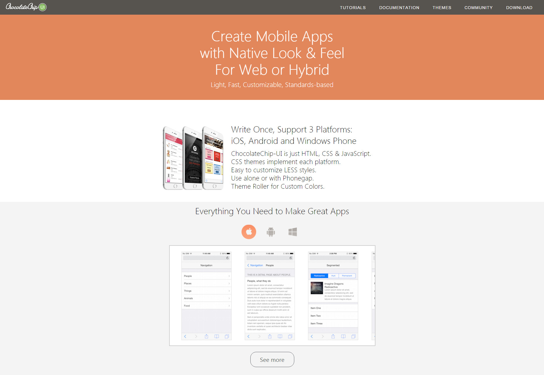 ChocolateChip-UI: Hybrid & Mobile App Framework