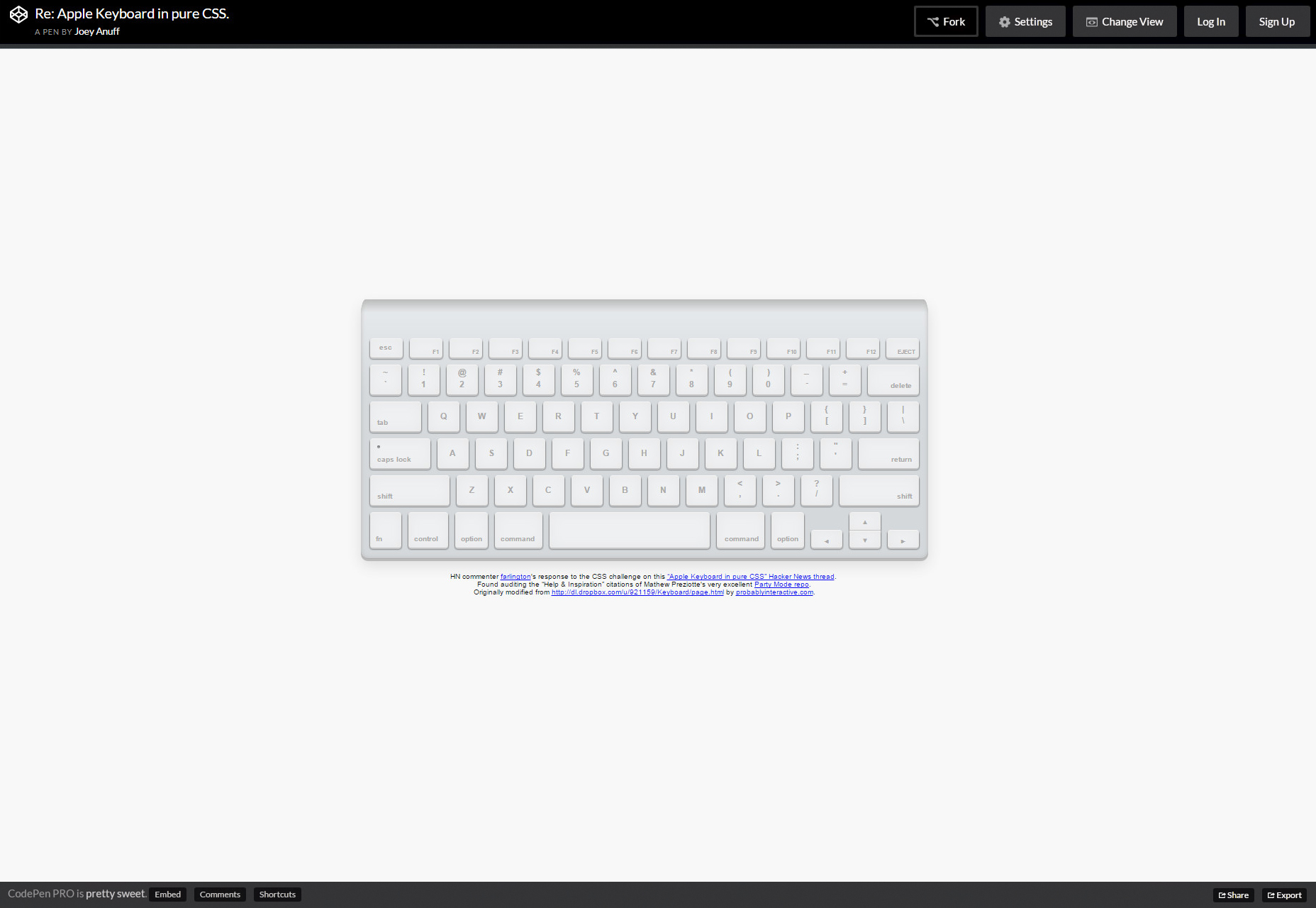 Pure CSS Apple Keyboard