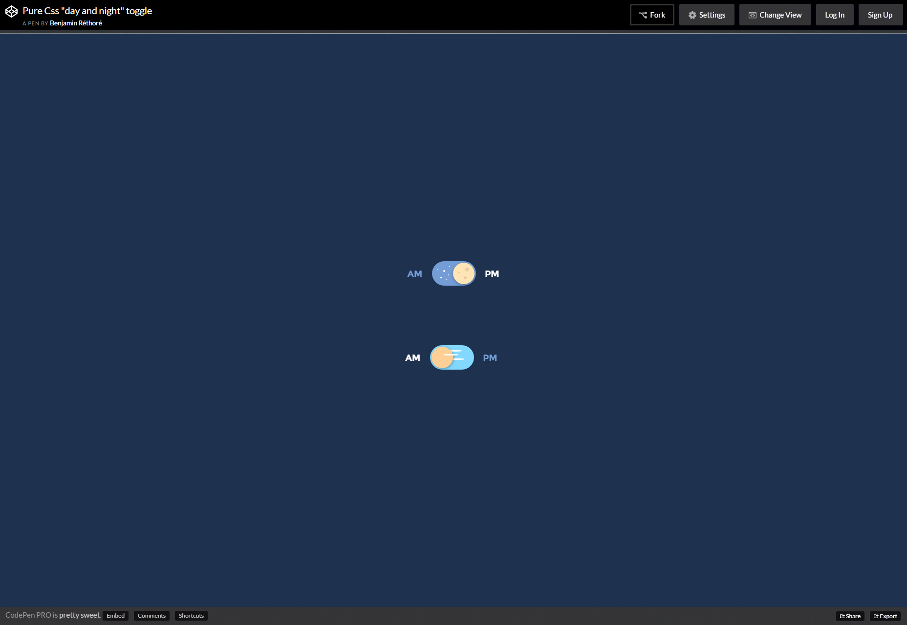 Pure CSS Day & Night Animated Toggle