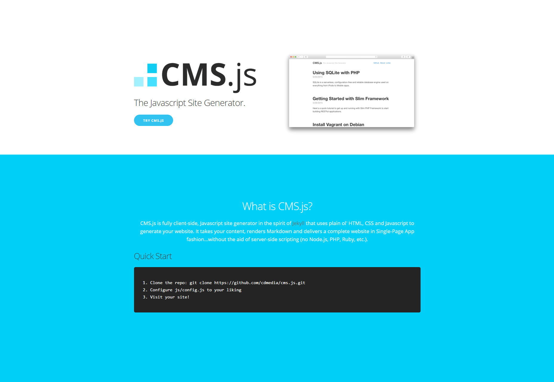CMS.js: A JavaScript Site Generator