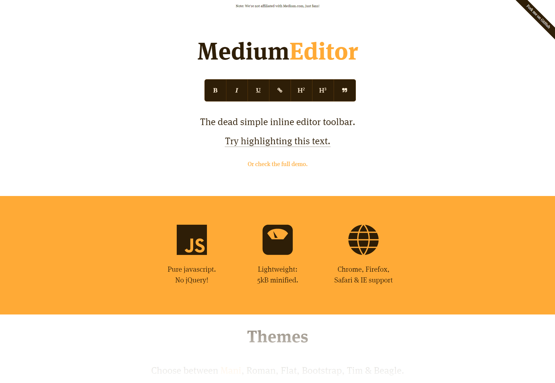 MediumEditor: Inline Text Editor Toolbar