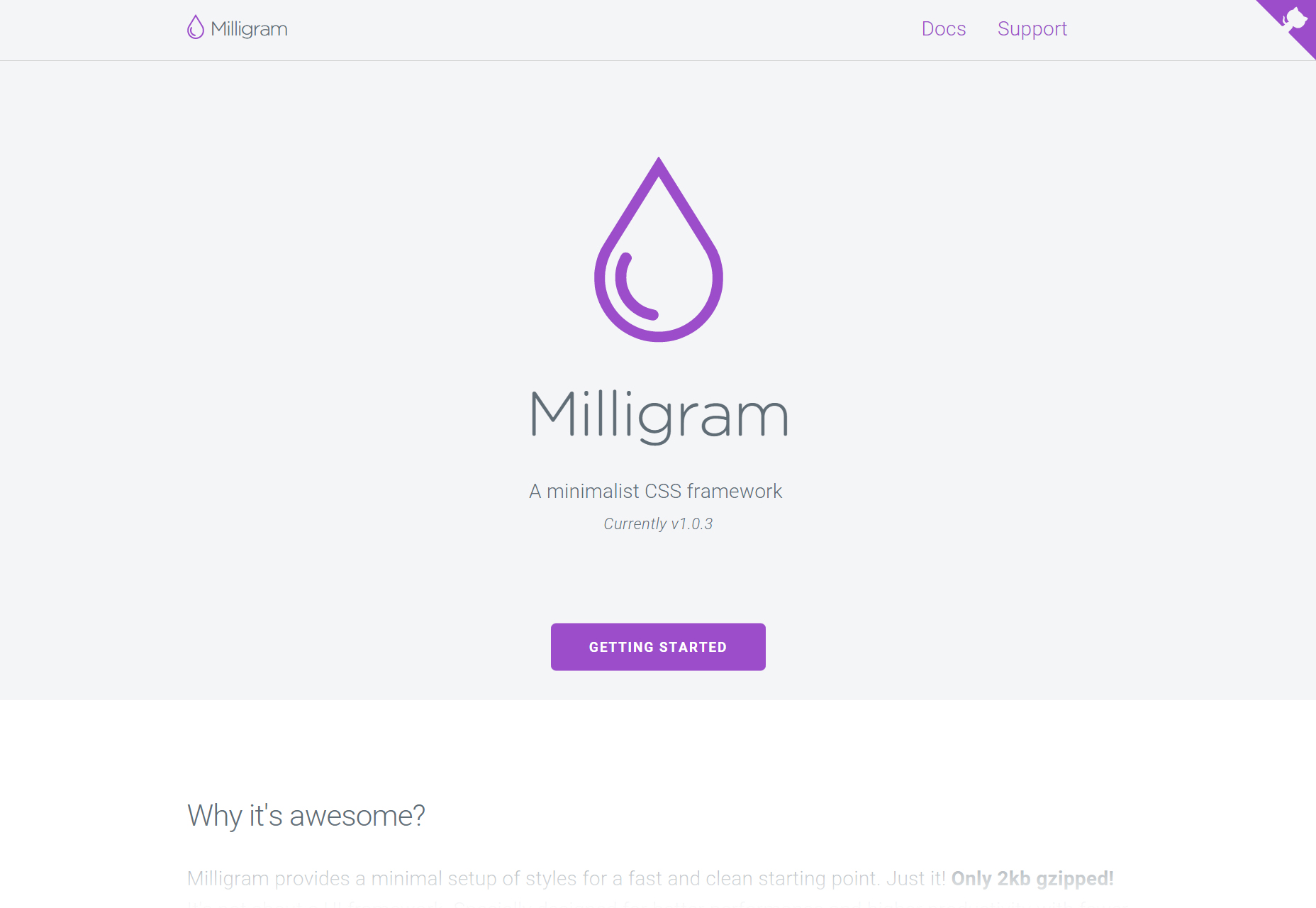 Milligram: Minimalist CSS Framework