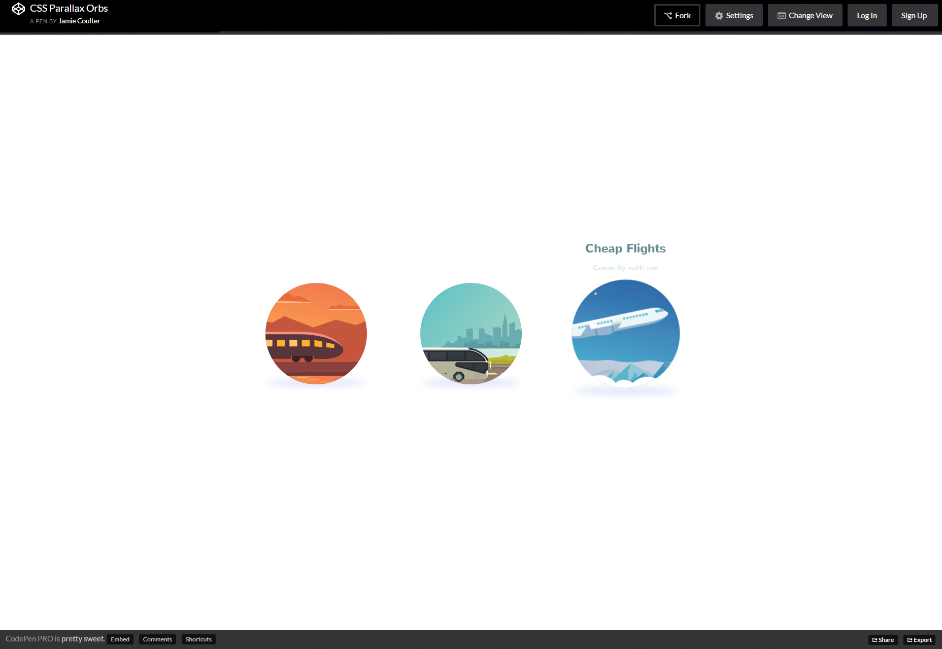 CSS Hover Parallax Animation Orbs