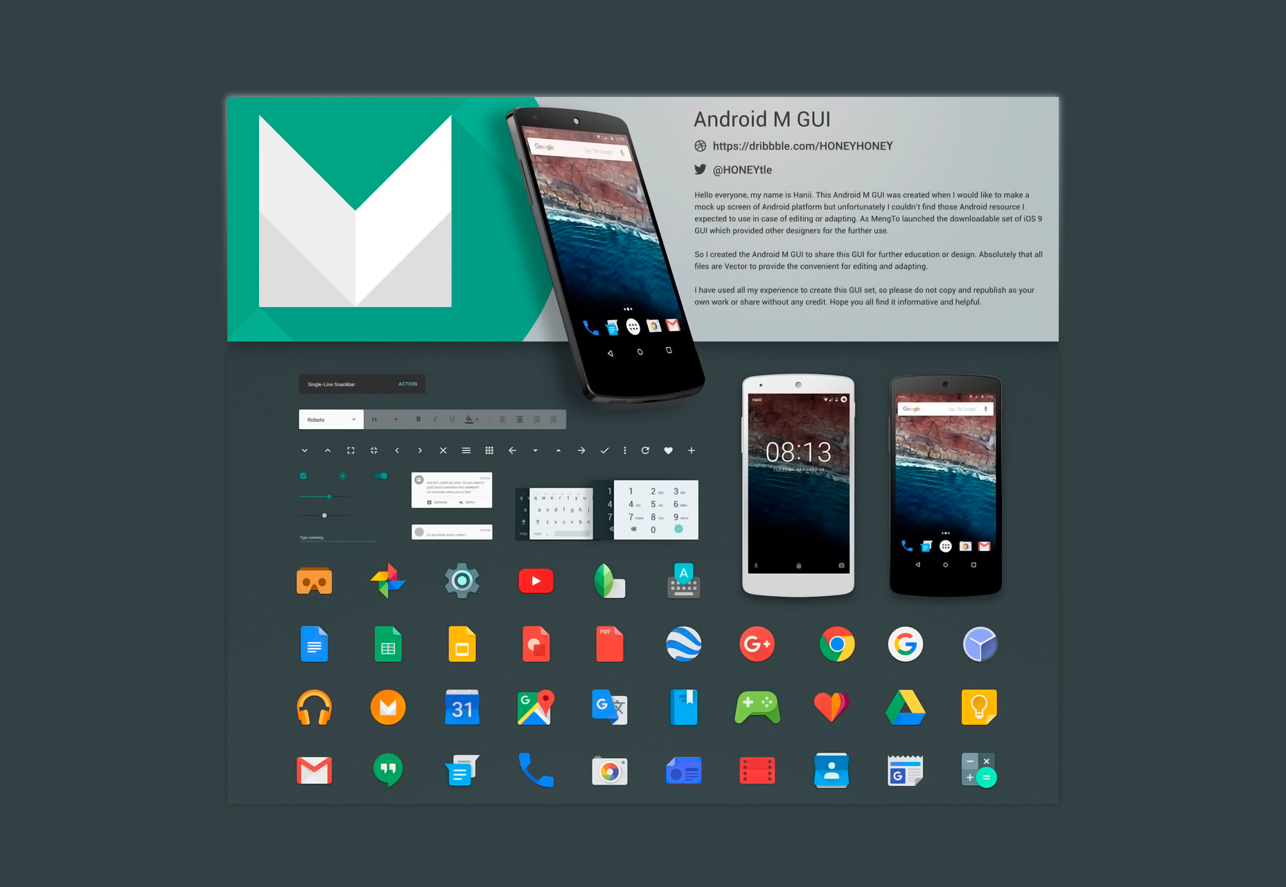 Android M Sketch GUI Kit