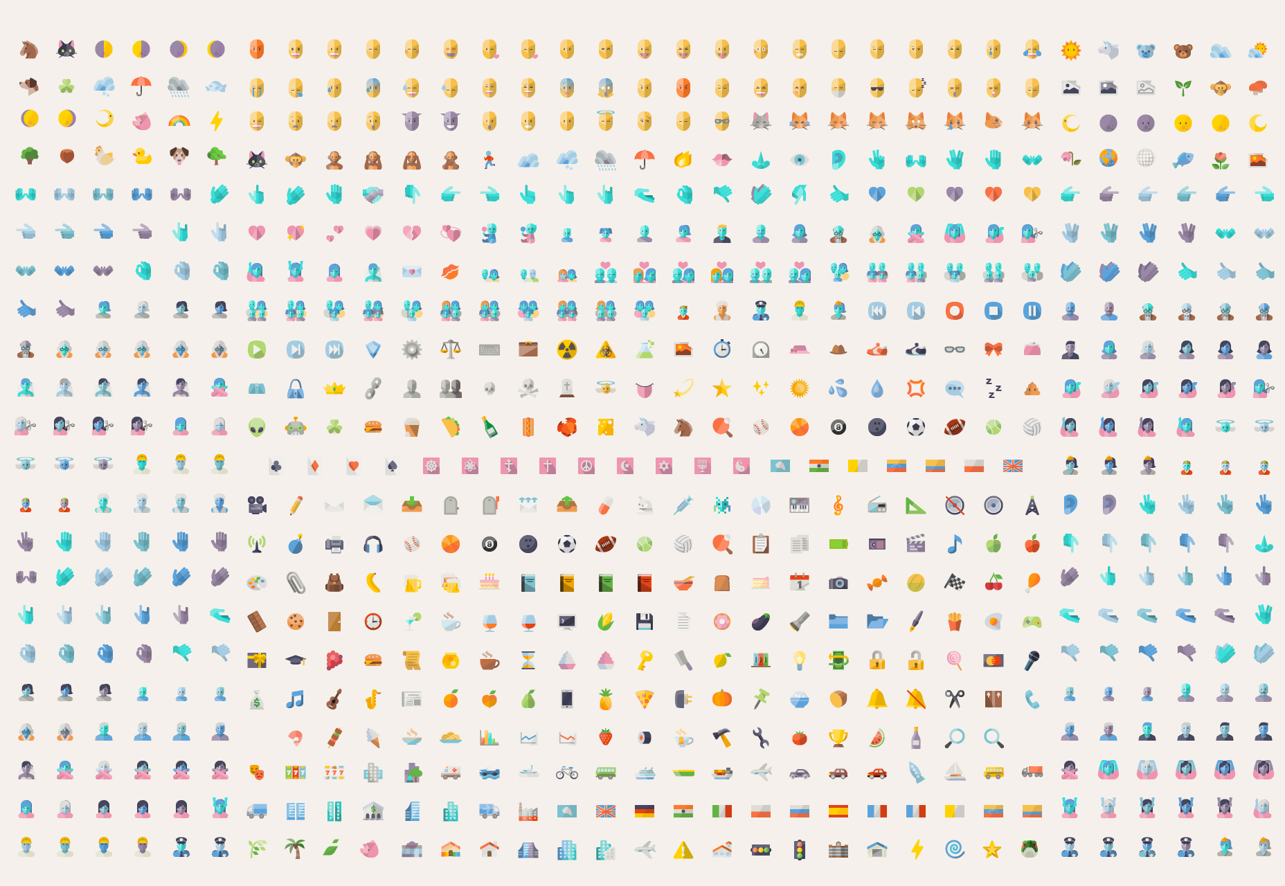 Creative Flat Emojis Set