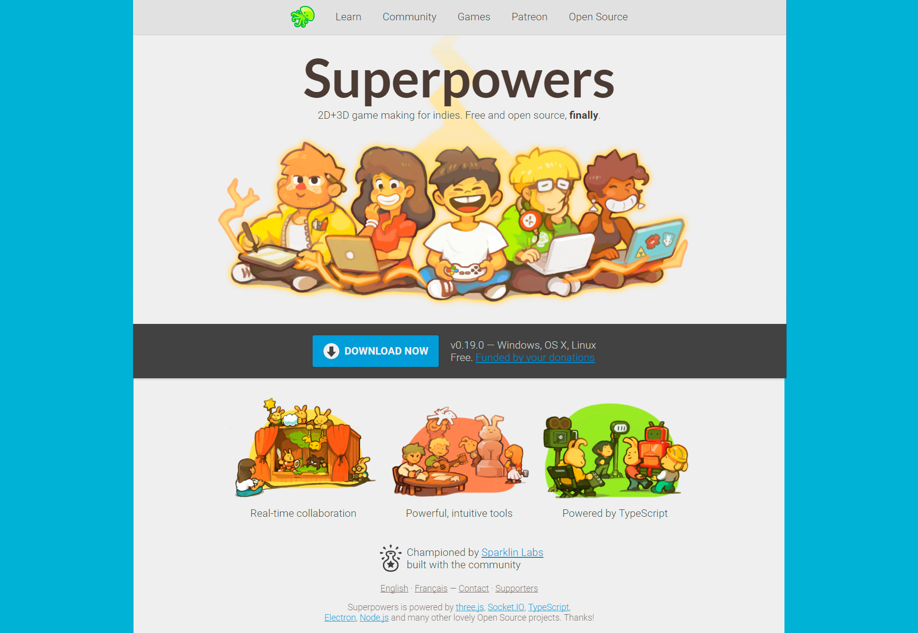 Superpowers: 2D & 3D Open Source Game Making Environment