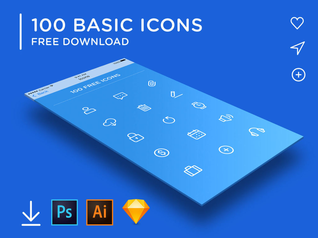 Free Download: 100 Basic Icons