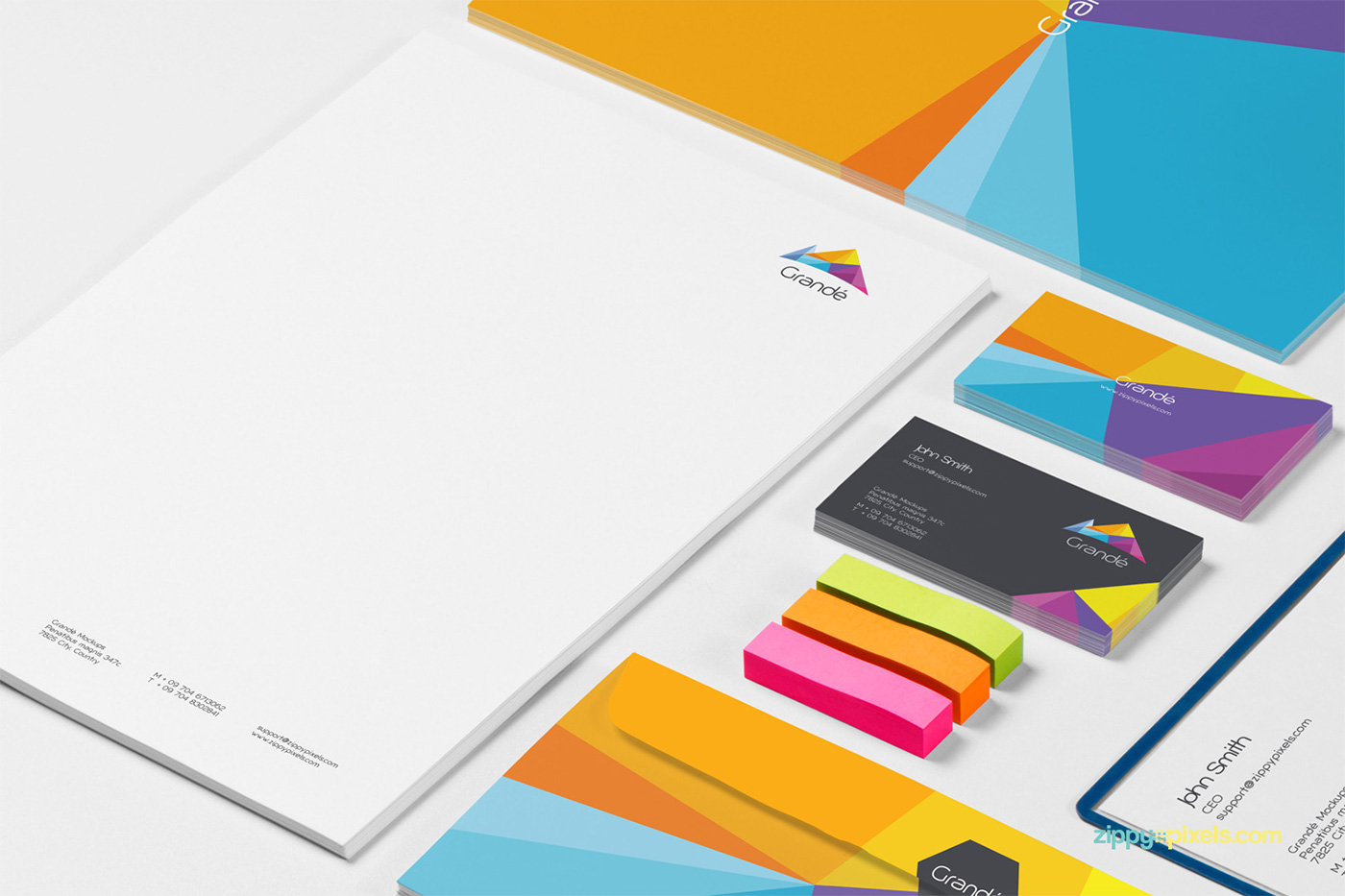Free Download: 8 Photorealistic Stationery Branding PSD Mockups