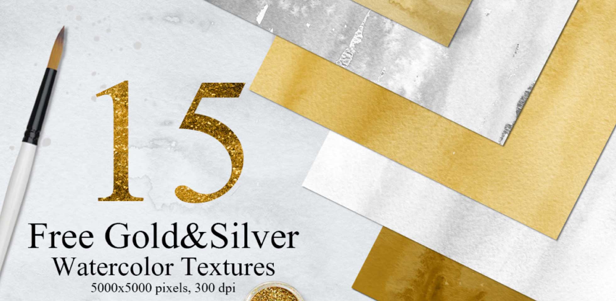 Free Download: 15 Gold & Silver Watercolor Textures