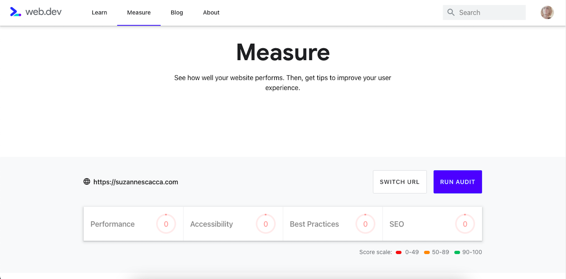 The Core Web Vitals tool checks on a website's page experience