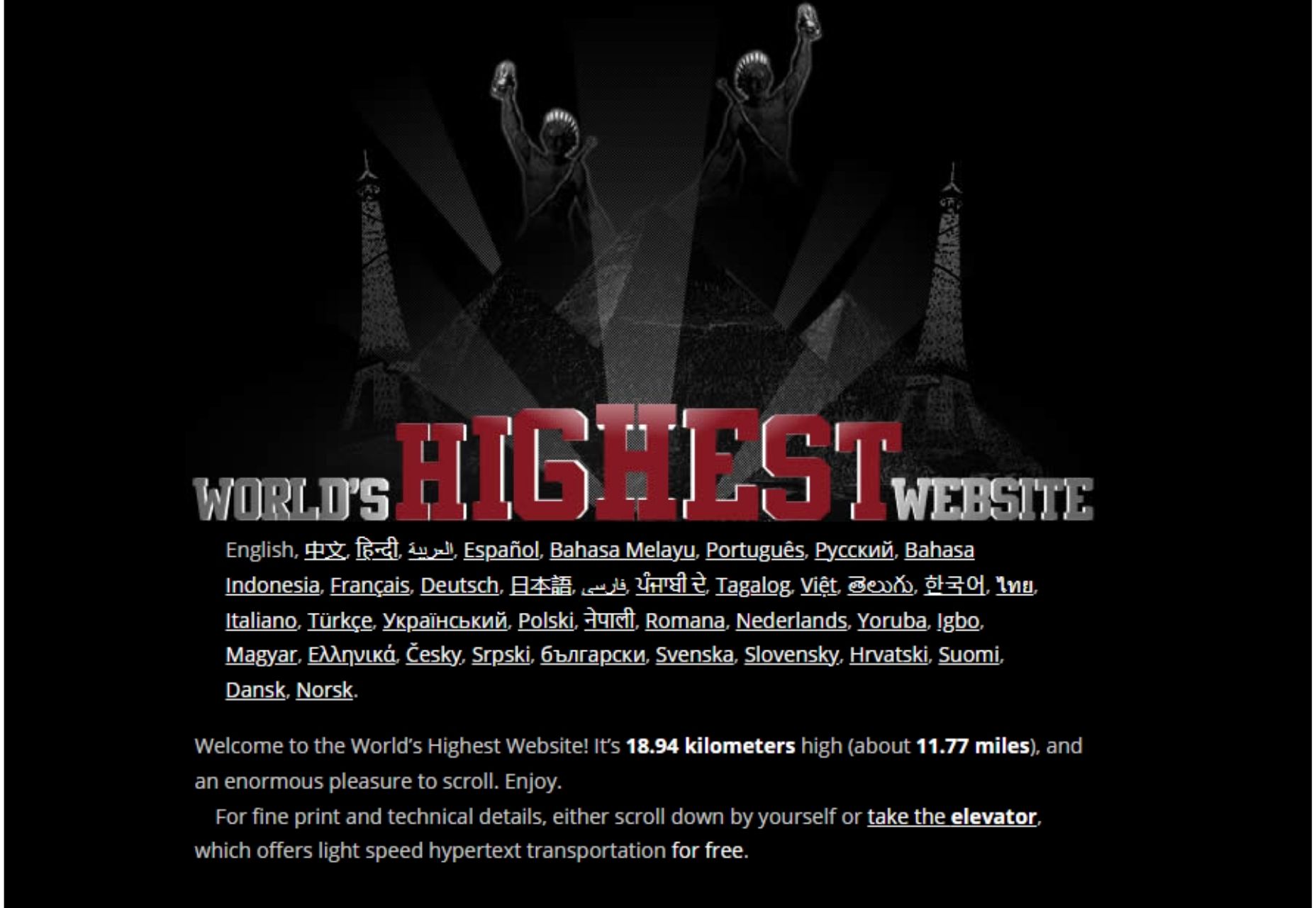 site web le plus haut du monde