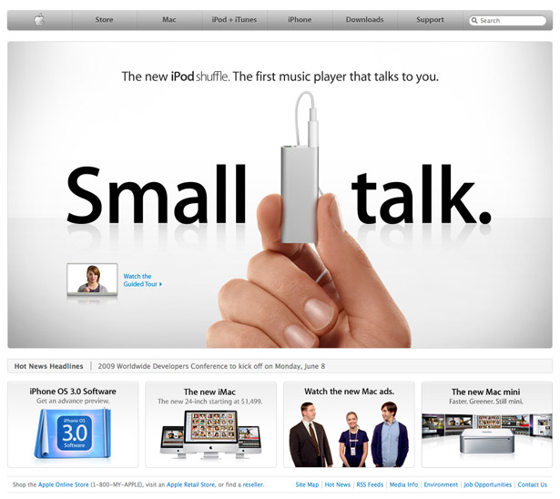 Apple homepage