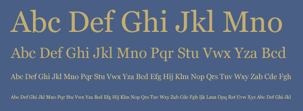 examples of gold text on a blue background
