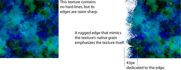 example of a texture's edge that reflects the texture itself