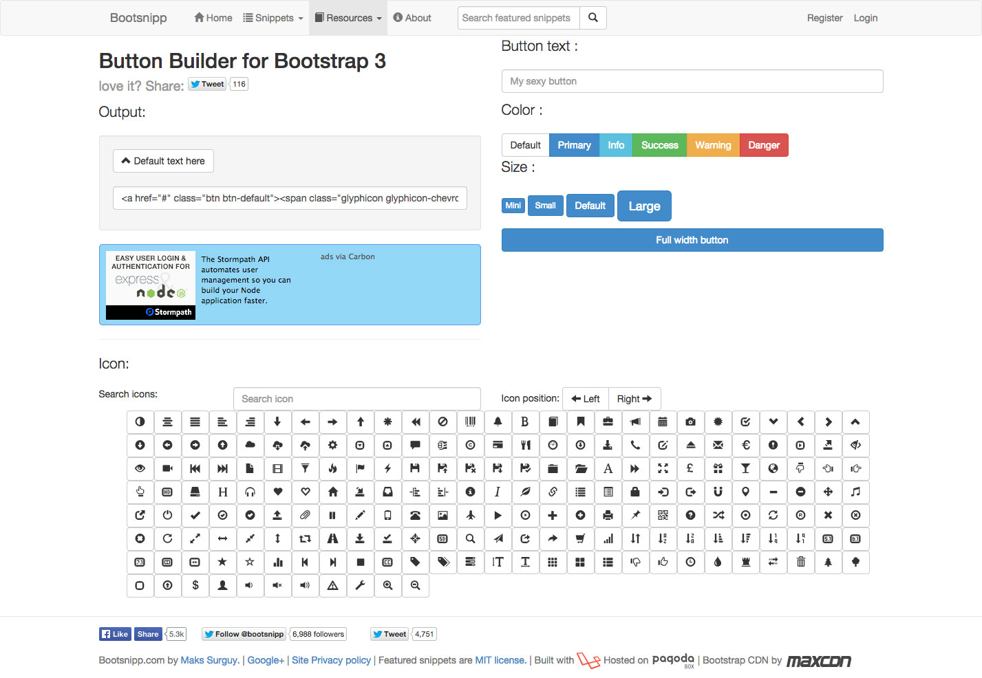 bootsnip button builder