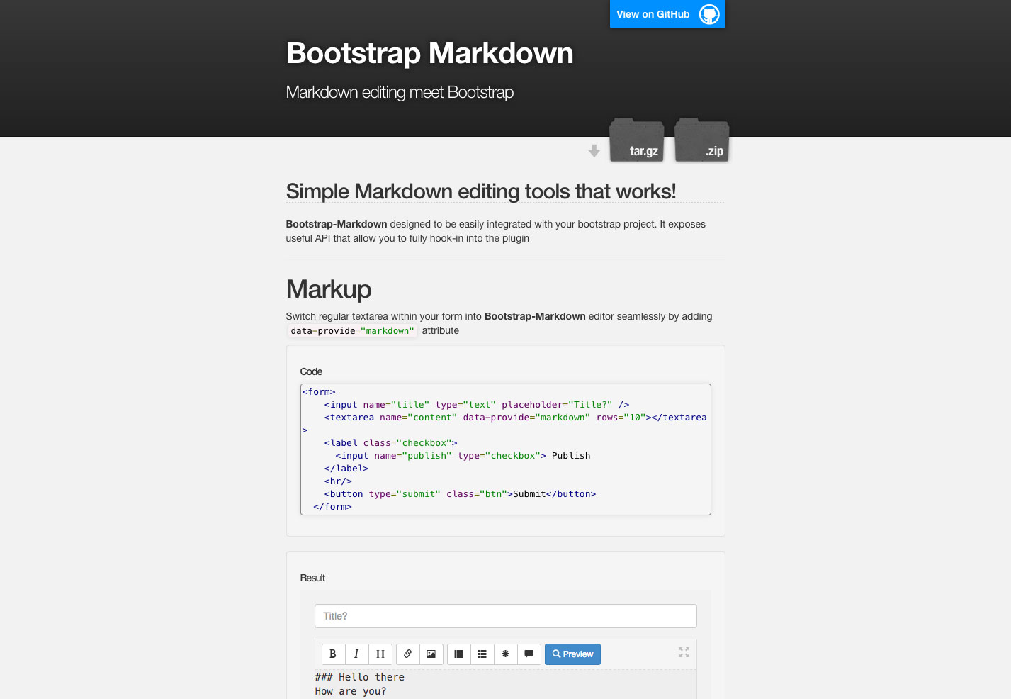 bootstrap markdown