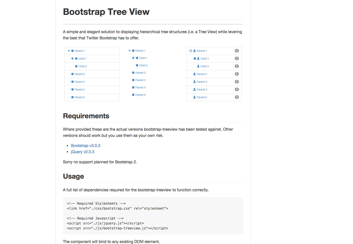 bootstrap tree view