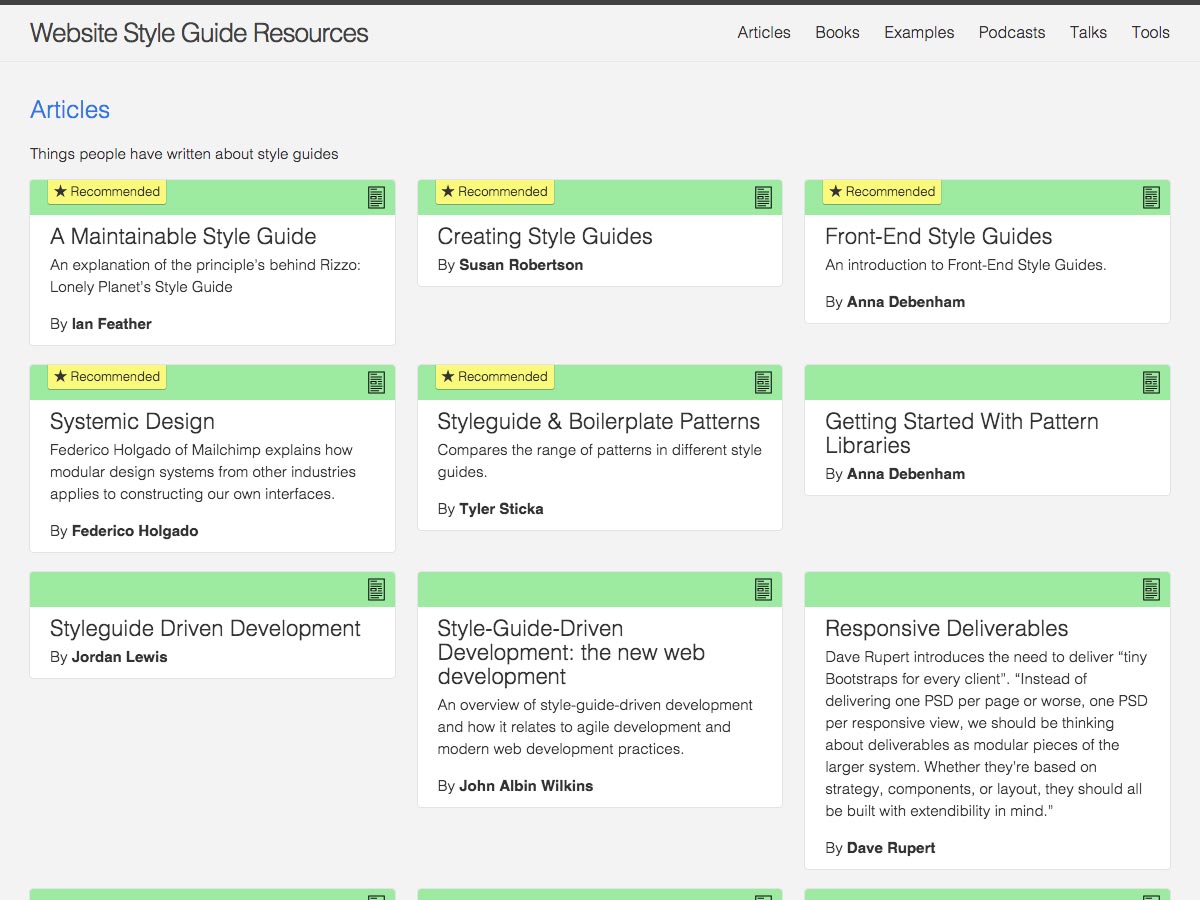 website style guide resources