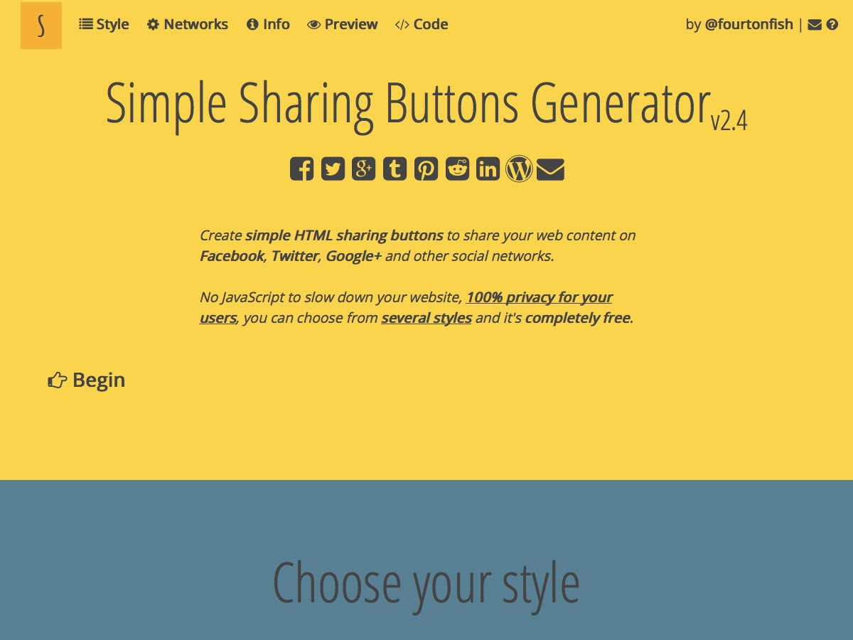 simple sharing buttons generator