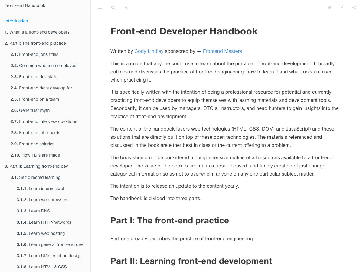 front end developer handbook