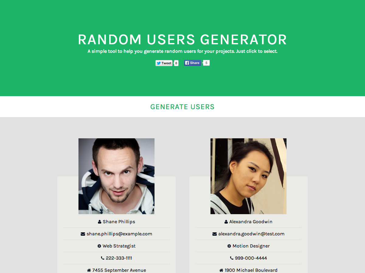 random users generator