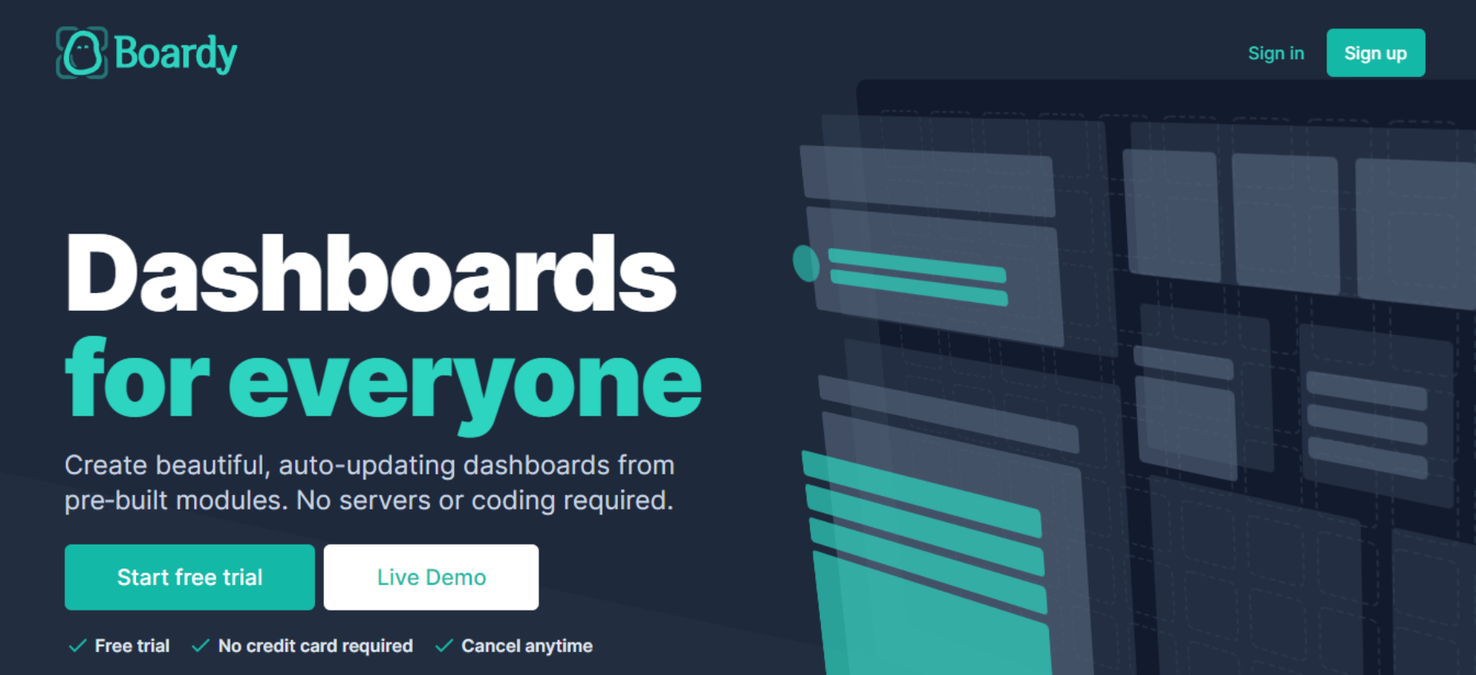Boardy dashboard app