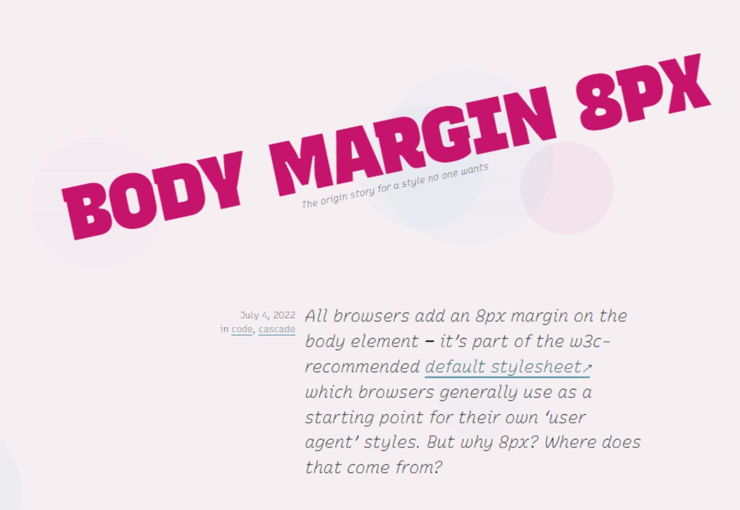 body margin 8px